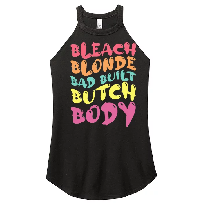 Bleach Blonde Bad Built Butch Body Women’s Perfect Tri Rocker Tank