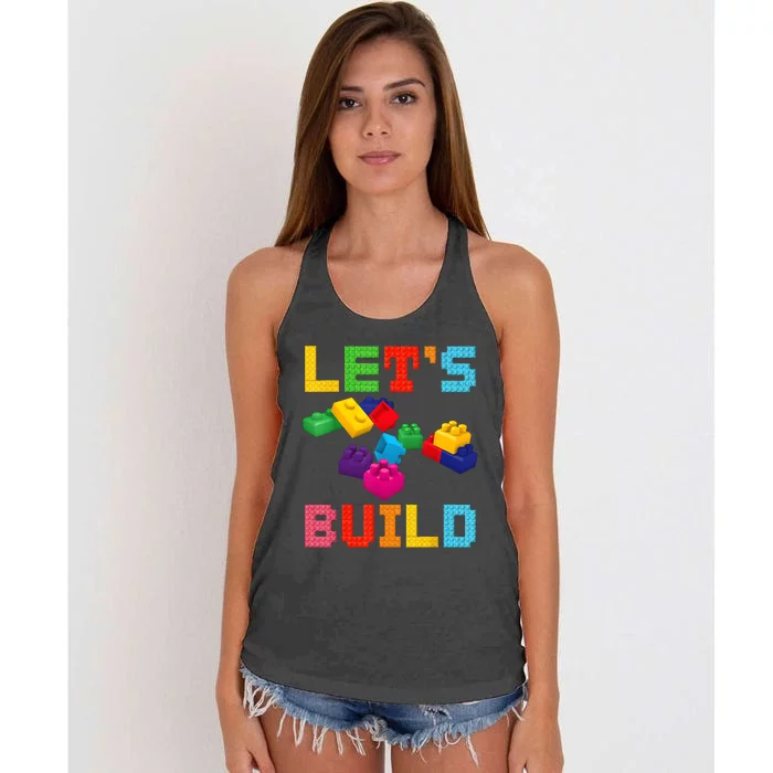 Block Brick Building LetS Build Master Builder Toys Kids Women's Knotted Racerback Tank