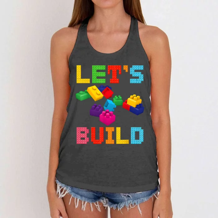 Block Brick Building LetS Build Master Builder Toys Kids Women's Knotted Racerback Tank