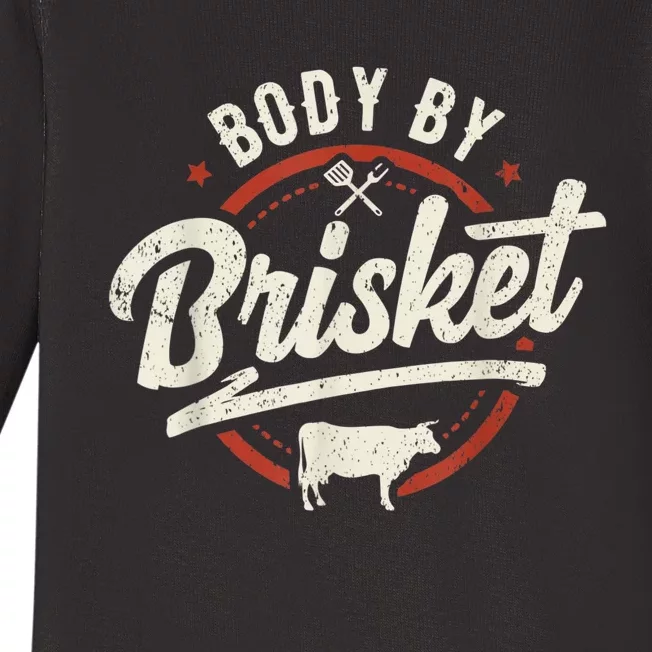 Body By Brisket Backyard Cookout BBQ Grill Baby Long Sleeve Bodysuit