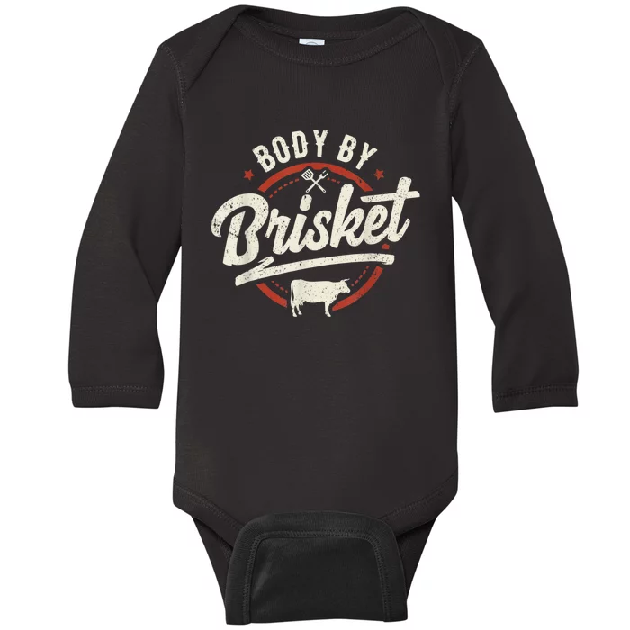 Body By Brisket Backyard Cookout BBQ Grill Baby Long Sleeve Bodysuit