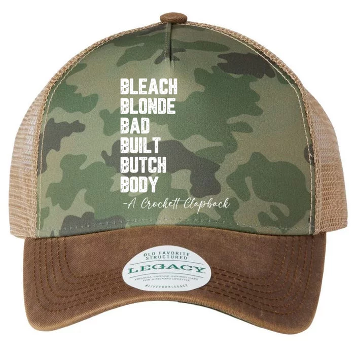 Bleach Blonde Bad Built Butch Body A Crockett Clapback Legacy Tie Dye Trucker Hat