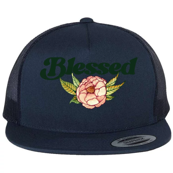 Blessed Beautiful Blessings Artwork Cute Gift Flat Bill Trucker Hat