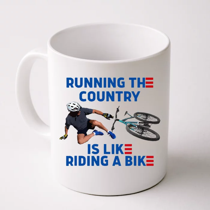 Biden Bike Bicycle Running The Country Is Like Riding A Bike Front & Back Coffee Mug