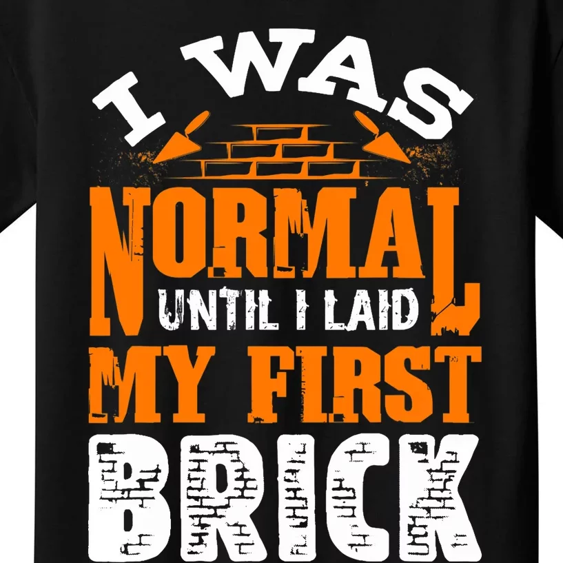 Bricklayer Bricklaying Brick Mason Funny Kids T-Shirt