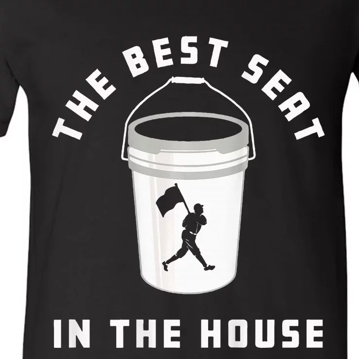 Baseball Bucket Baseball Lovers The Best Seat In The House V-Neck T-Shirt