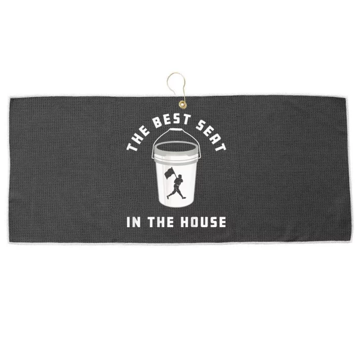 Baseball Bucket Baseball Lovers The Best Seat In The House Large Microfiber Waffle Golf Towel