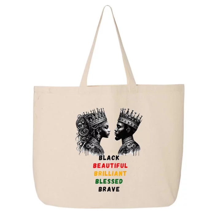 Black Beautiful Brilliant Blessed Brave King And Queen 25L Jumbo Tote