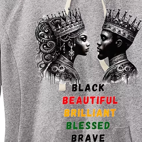 Black Beautiful Brilliant Blessed Brave King And Queen Women's Fleece Hoodie