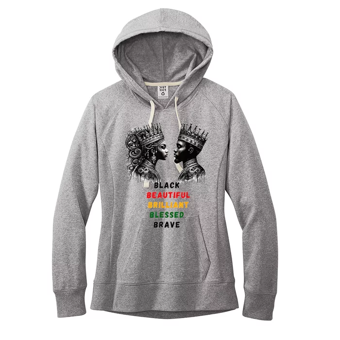 Black Beautiful Brilliant Blessed Brave King And Queen Women's Fleece Hoodie