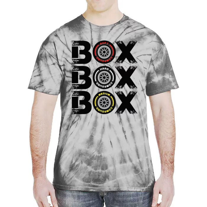 Box Box Box F1 Tyre Compound V2 Design Car Lover Tie-Dye T-Shirt