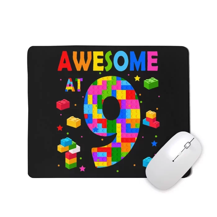 Building Blocks Bricks Awesome At 9 Years Old Birthday Mousepad