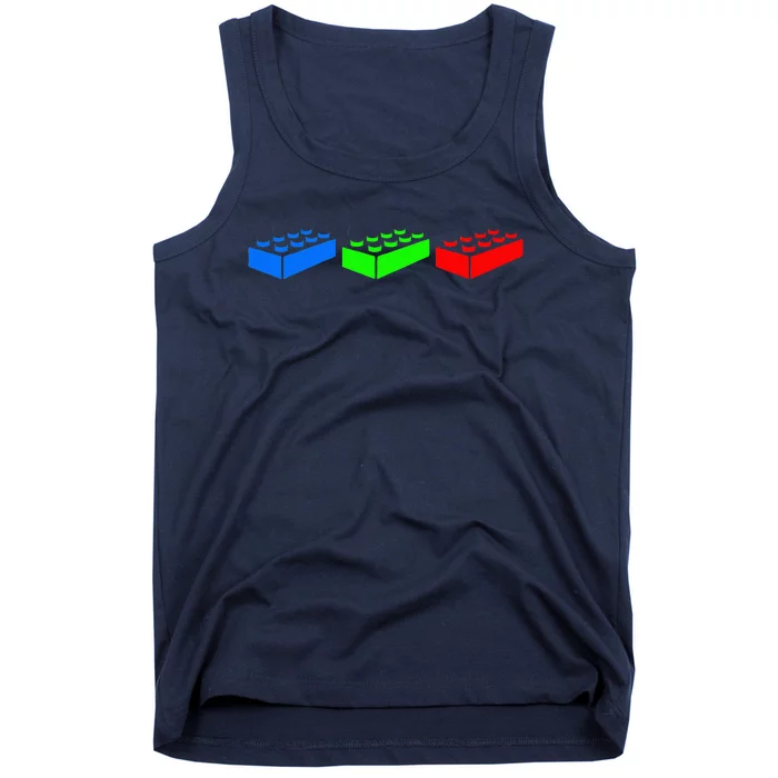 Building Blocks Bricks Master Builder Engineer Construction Tank Top