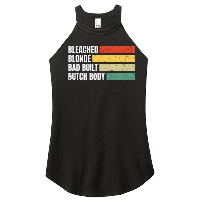 Bleached Blonde Bad Built Butch Body Women’s Perfect Tri Rocker Tank