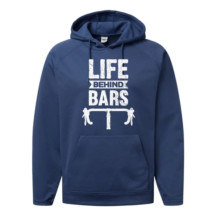 Biking Bicycling Bicycle Life Behind Bars Meme Performance Fleece Hoodie