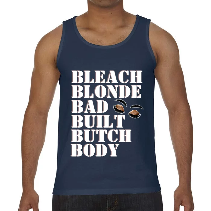 Bleach Blonde Bad Built Graphic Letter Print Gift Comfort Colors® Tank Top