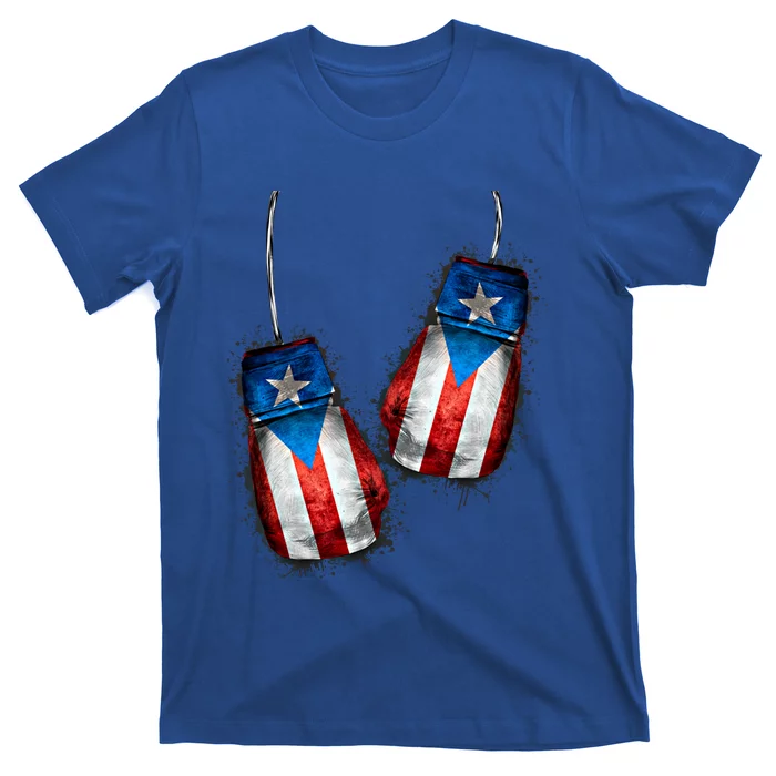 Boricua Boxers Boxing Fans Meaningful Gift Gloves Puerto Rico Flag Gift T-Shirt