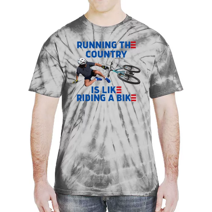 Biden Bike Bicycle Running The Country Is Like Riding A Bike Tie-Dye T-Shirt