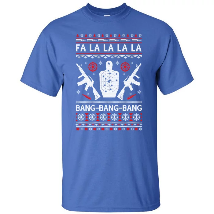 Bang Bang Bang Ar15 Gun Point Ugly Christmas Gift Tall T-Shirt