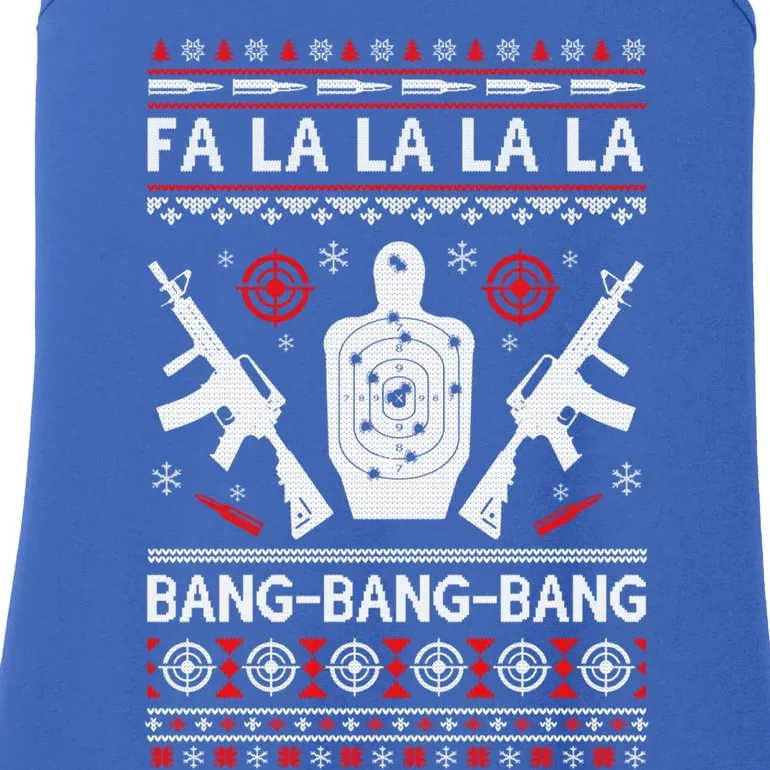 Bang Bang Bang Ar15 Gun Point Ugly Christmas Gift Ladies Essential Tank