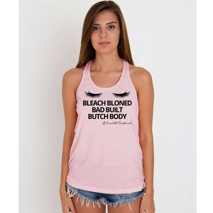 Bleach Blonded Bad Built Butch Body Women's Knotted Racerback Tank