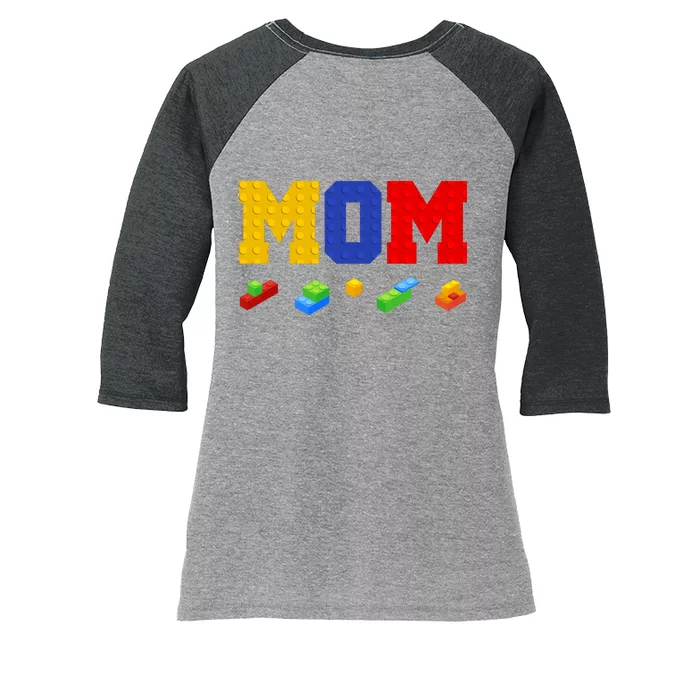 Builder Building Blocks Mom Women's Tri-Blend 3/4-Sleeve Raglan Shirt