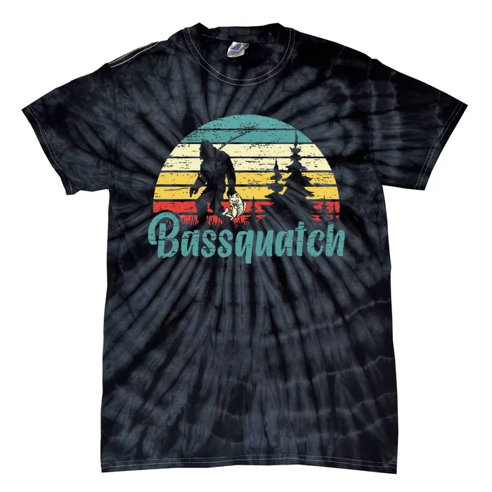 Bassquatch Bigfoot Believer Bass Fishing Yeti Sasquatch Tie-Dye T-Shirt