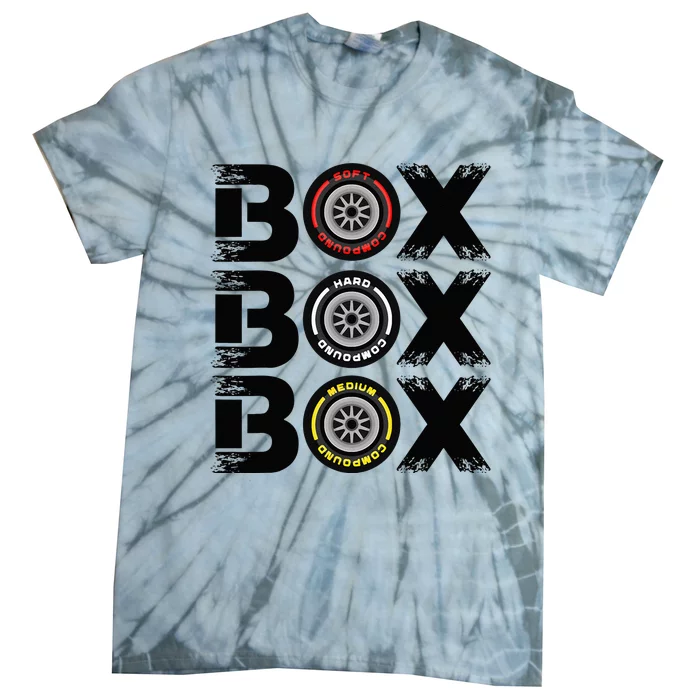 Box Box Box F1 Tyre Compound V2 Car Lover Tie-Dye T-Shirt