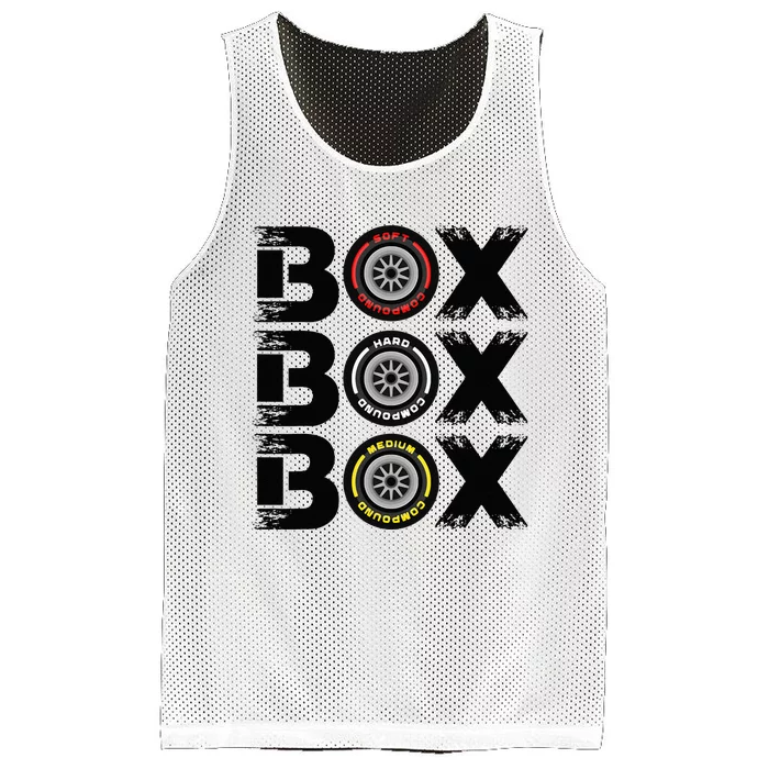 Box Box Box F1 Tyre Compound V2 Car Lover Mesh Reversible Basketball Jersey Tank