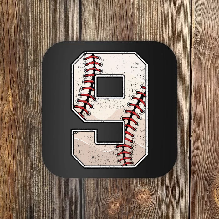 Baseball Birthday Boy Nine 9 Years Old Ninth 9th Bday Party Coaster