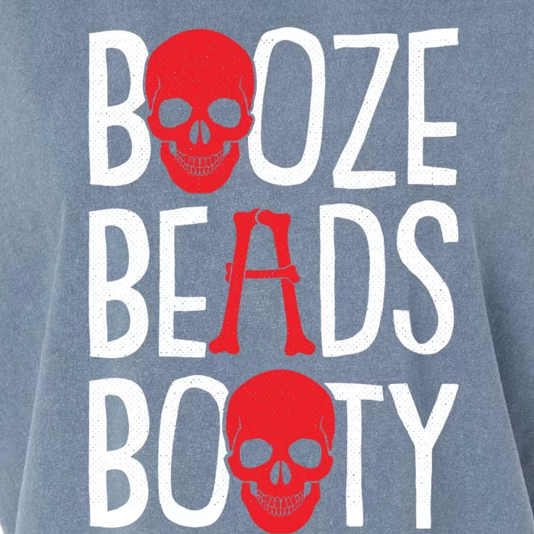 Booze Beads Booty Gasparilla Pirate Festival Jollyroger Gift Garment-Dyed Women's Muscle Tee