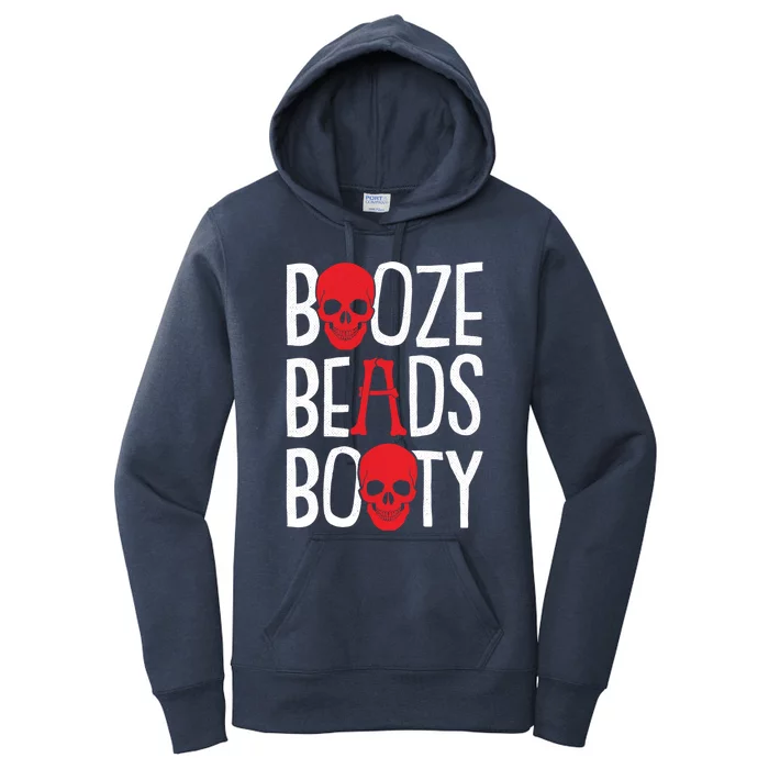 Booze Beads Booty Gasparilla Pirate Festival Jollyroger Gift Women's Pullover Hoodie