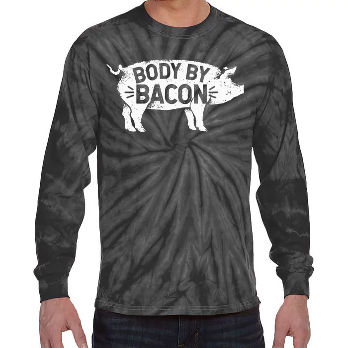 Body By Bacon For Low Carb High Fat Ketogenic Diet Tie-Dye Long Sleeve Shirt