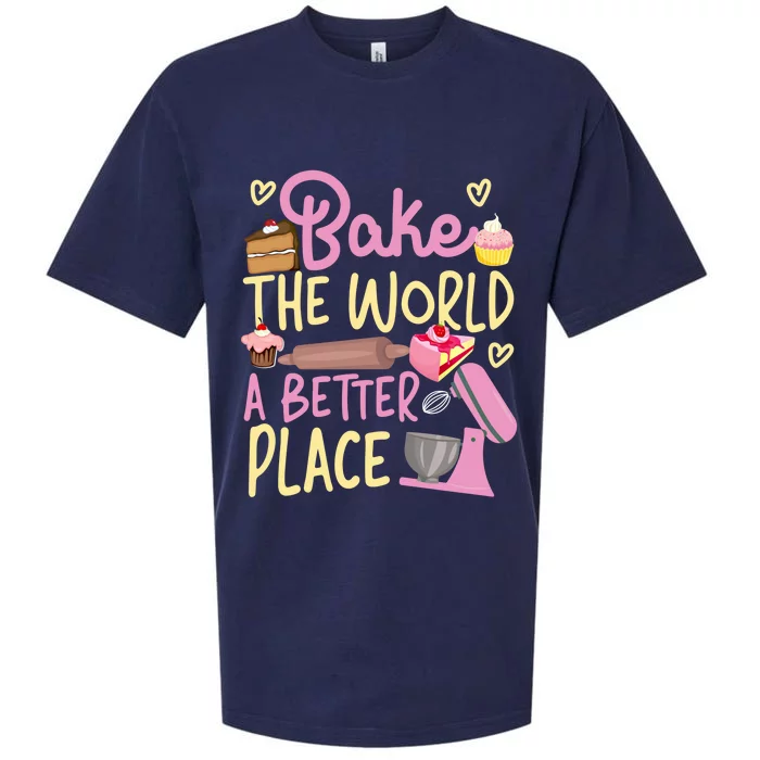 Bake Baking Beater Bake The World A Better Place Funny Gift Sueded Cloud Jersey T-Shirt