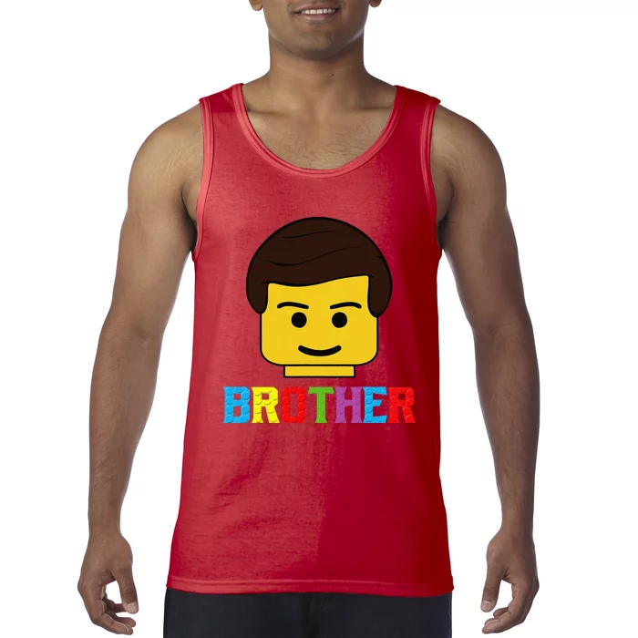 Block Brick Building Brother Master Builder Matching Family Tank Top