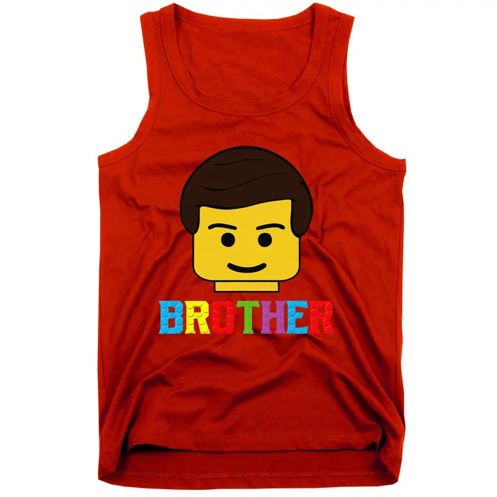 Block Brick Building Brother Master Builder Matching Family Tank Top