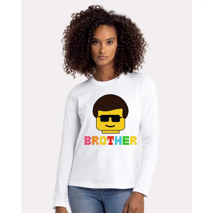 Block Brick Building Brother Master Builder Matching Family Womens Cotton Relaxed Long Sleeve T-Shirt