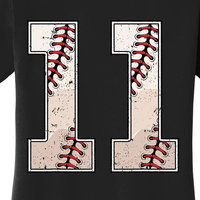 Baseball Birthday Boy Eleven 11 Years Old 11th Bday Party Women's T-Shirt