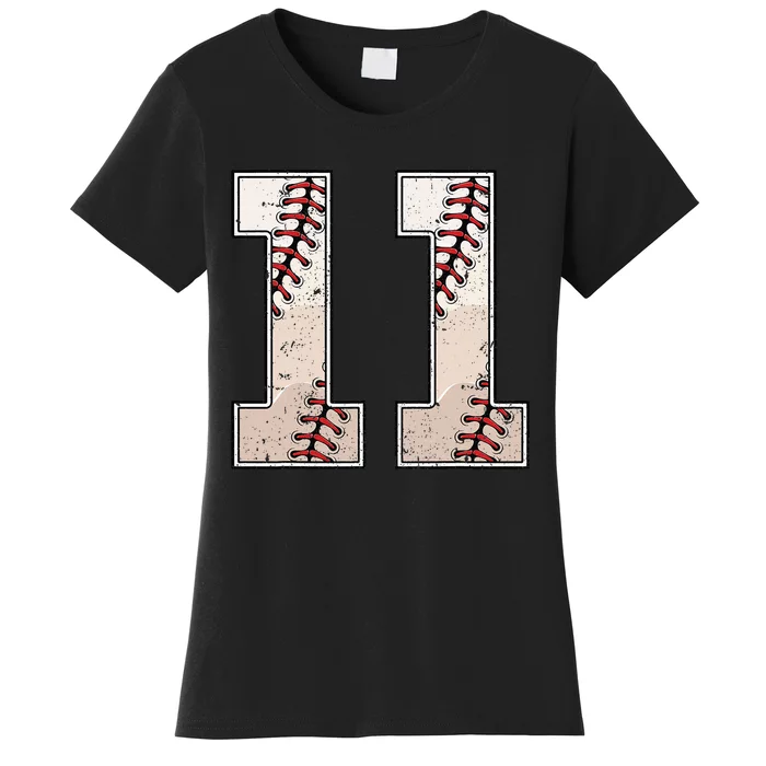 Baseball Birthday Boy Eleven 11 Years Old 11th Bday Party Women's T-Shirt