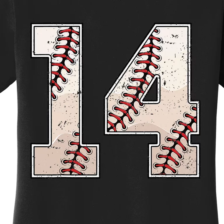 Baseball Birthday Boy Fourteen 14 Years Old 14th Bday Party Women's T-Shirt