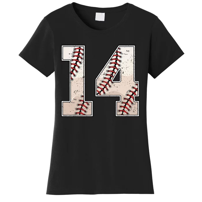 Baseball Birthday Boy Fourteen 14 Years Old 14th Bday Party Women's T-Shirt