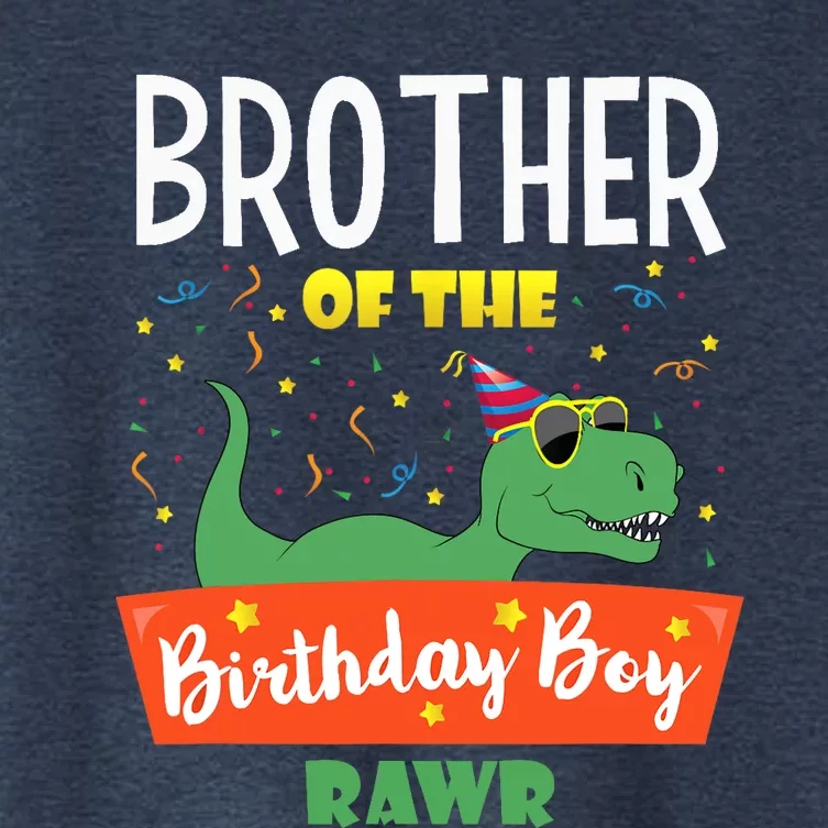 Birthday Boy Brother Of Dinosaurs Lover Son Funny For A Women's Crop Top Tee