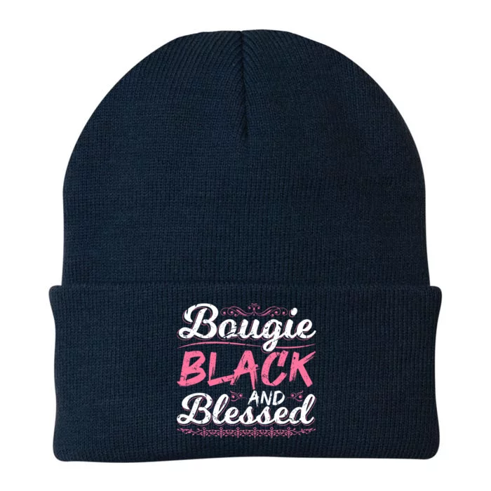 Bougie Black Blessed Dope Boujee Melanin Christmas Gift Tee Gift Knit Cap Winter Beanie