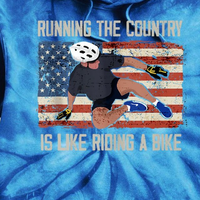 Biden Bike Bicycle Running The Country Is Like Riding A Bike Tie Dye Hoodie