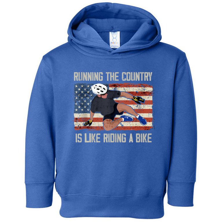 Biden Bike Bicycle Running The Country Is Like Riding A Bike Toddler Hoodie