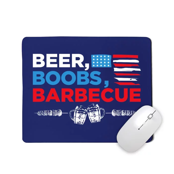 Beer Boobs Barbecue July 4th Memorial Celebration Mousepad