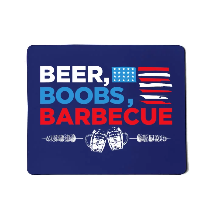 Beer Boobs Barbecue July 4th Memorial Celebration Mousepad