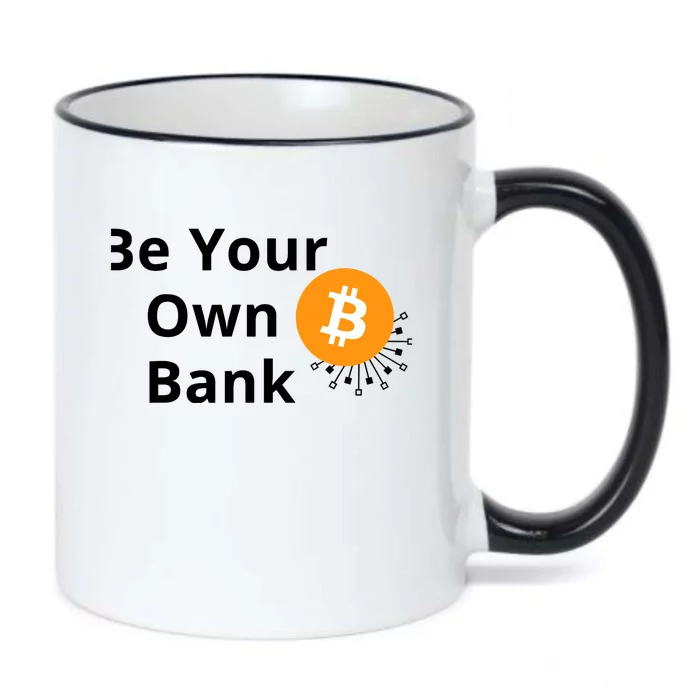 BTC Bitcoin Be Your Own Bank Crypto Black Color Changing Mug