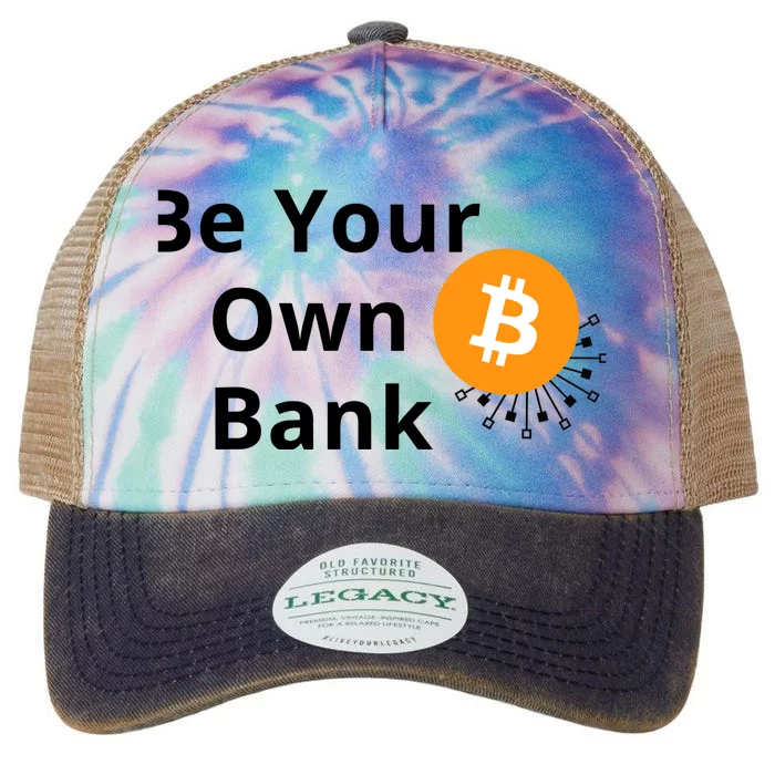 BTC Bitcoin Be Your Own Bank Crypto Legacy Tie Dye Trucker Hat