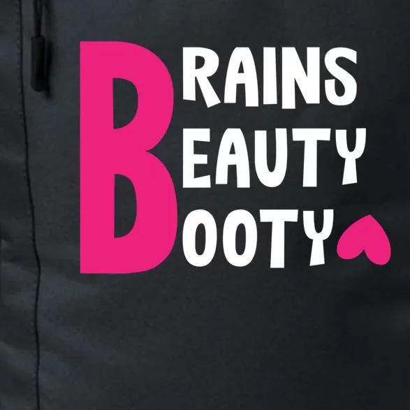 Brains Beauty Booty Funny Smart Pretty Fitness Butt Workout Gift Daily Commute Backpack